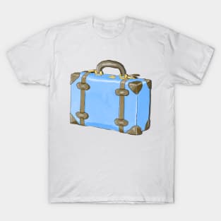 Blue Vintage Style Suitcase T-Shirt